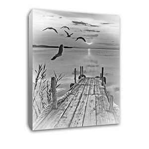 Old dock black and white size 12x14